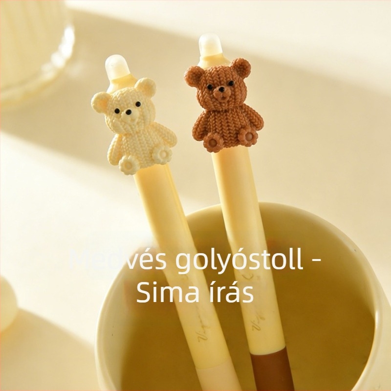 Behúzható zselés toll puha fogással, törölhető, fekete‑kék színben, diákok számára