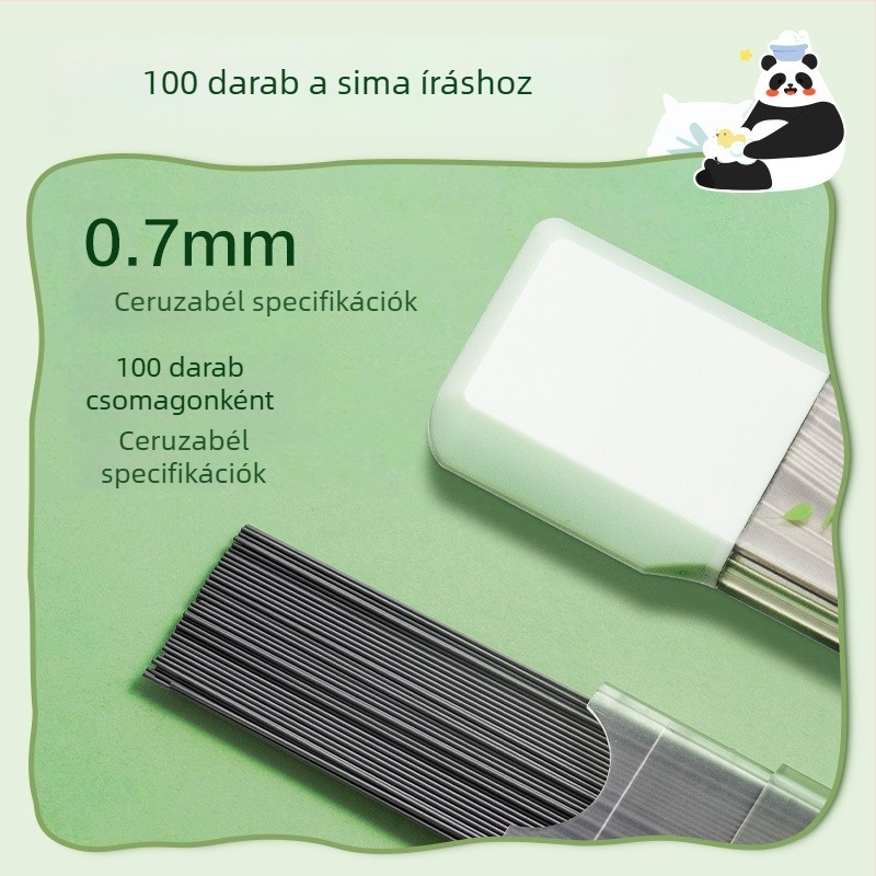 Deli grafit töltő mechanikus ceruza számára, 0,5/0,7 mm HB, tartós, nagy kapacitású, grafit előre-hajtás