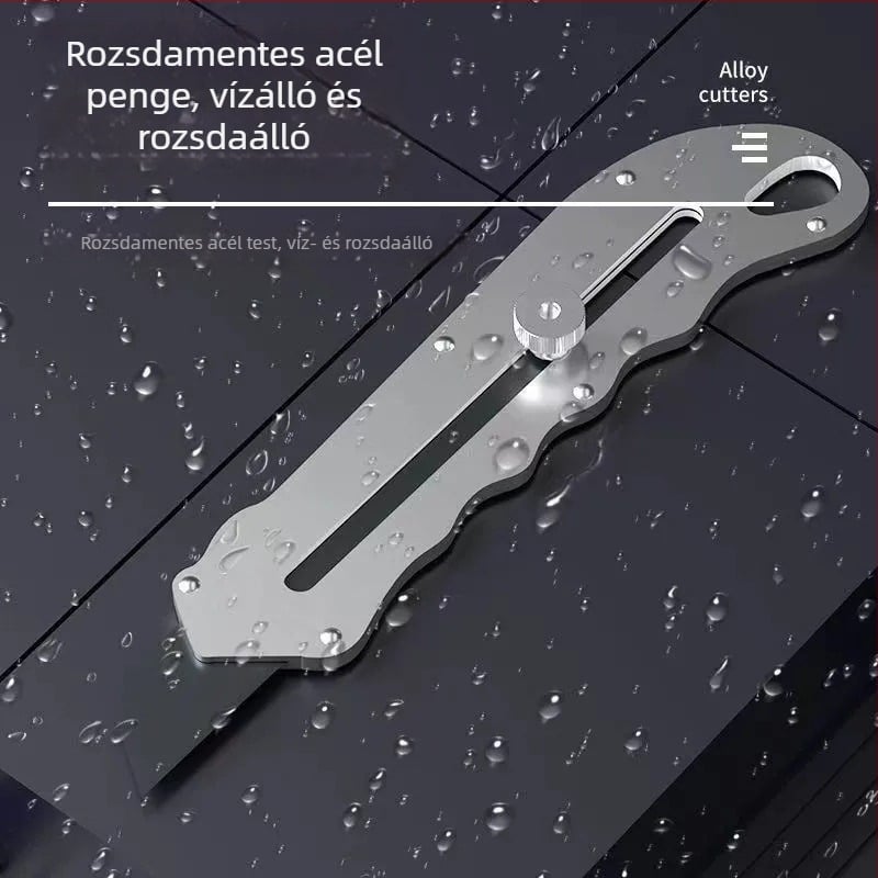 Ötvözet acélból készült teljesen fémből álló, nehéz kivitelű általános célú kés papír- és tapétavágáshoz – ipari minőség