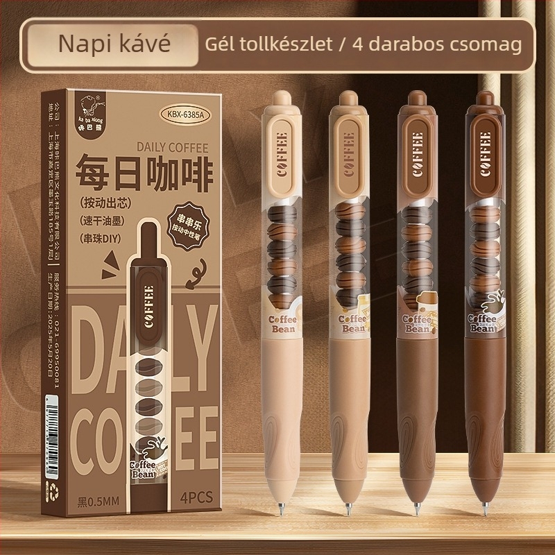 Kappa Bear műanyag kattintós zselés toll, fekete tinta, általános használatra