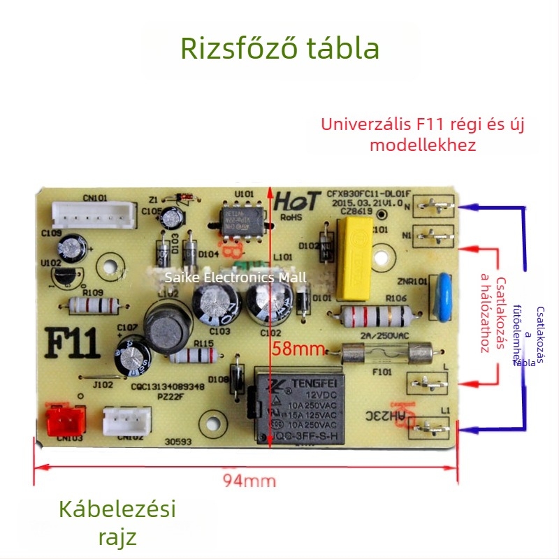 Supor elektromos nyomásfőzőhöz készült tápegység PCB és rizsfőző főlemez