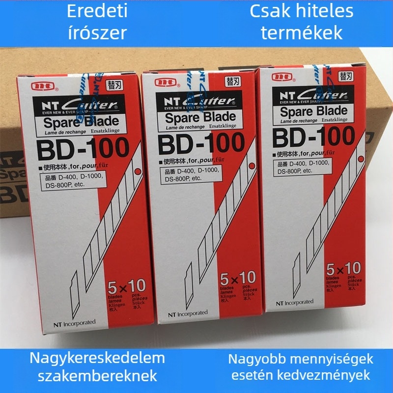 NT BD-100 Kés pengéje, 9 mm széles, faragáshoz és filmvágáshoz — csere pengék