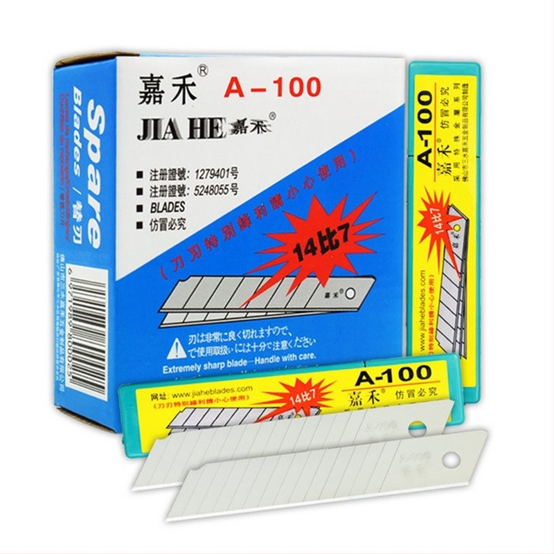 Jiahe márkájú nagy méretű vágókések készlete, 7 darabos papírvágó penge, 18 mm, modell A-10014