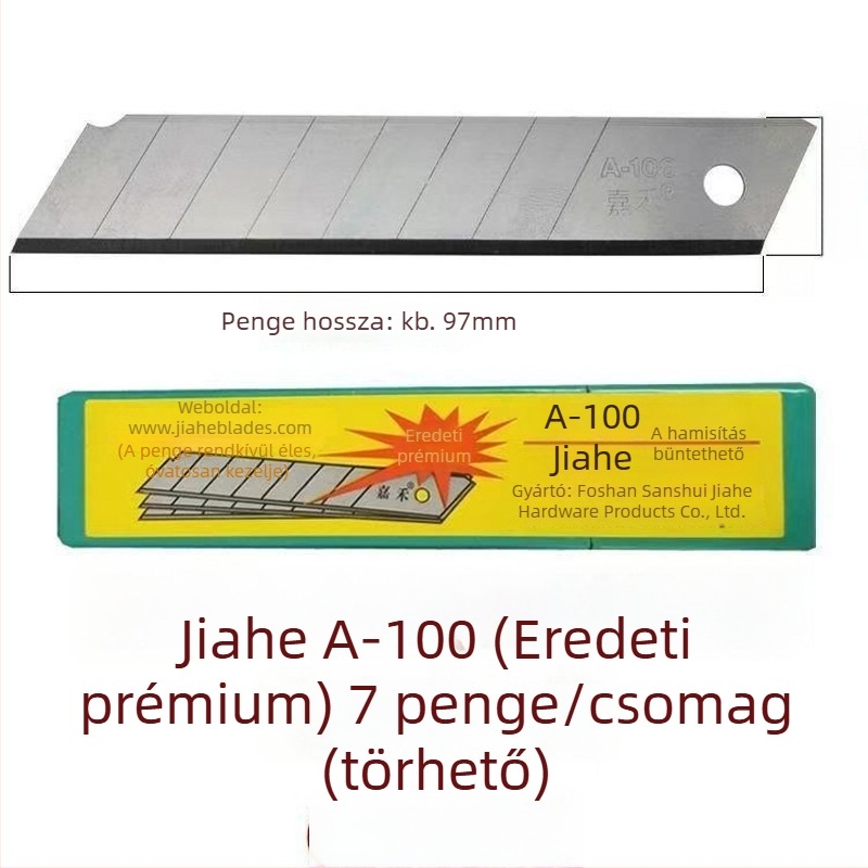 Jiahe márkájú nagy méretű vágókések készlete, 7 darabos papírvágó penge, 18 mm, modell A-10014