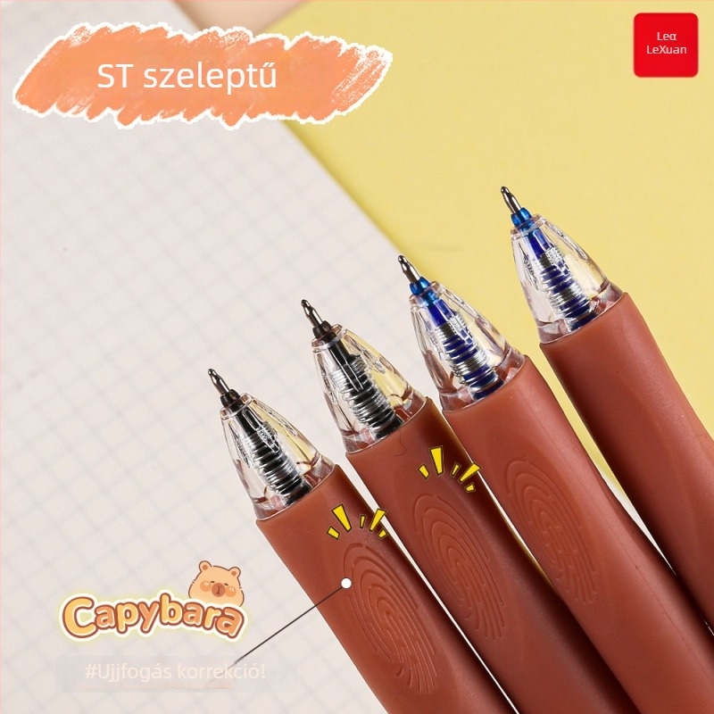 Capibara törölhető zselés toll puha tokban, kattintásos törlés, elegáns kivitel, ST gyorsan száradó kék tinta
