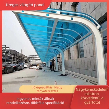 PC üreges világító panelek, kettős rétegű árnyékoló világító panelek parkolóbejáratokhoz, üvegházakhoz és virágos tetőkhöz