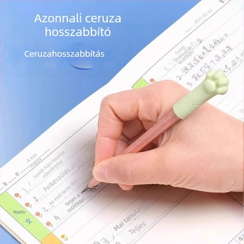 Macska alakú radírgomb és ceruzakap, kétfunkciós gyerekeknek