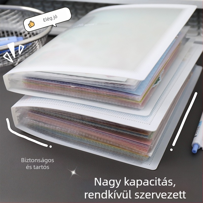 Vízálló kártya- és fényképalbum dekoratív oldalakkal, tájolásos elrendezéssel
