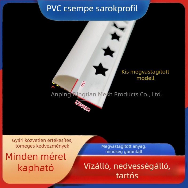 Dingtian PVC csempe sarokprofil, ívelt élű és derékszögű műanyag élprofil