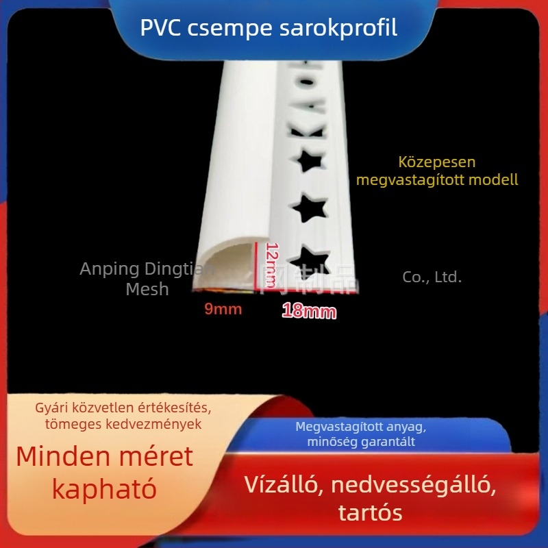 Dingtian PVC csempe sarokprofil, ívelt élű és derékszögű műanyag élprofil