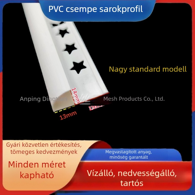 Dingtian PVC csempe sarokprofil, ívelt élű és derékszögű műanyag élprofil