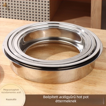 Rozsdamentes acélból készült hot pot gyűrű fedővel, süllyesztett kivitel, kör vagy négyszögletes, indukciós főzőlaphoz
