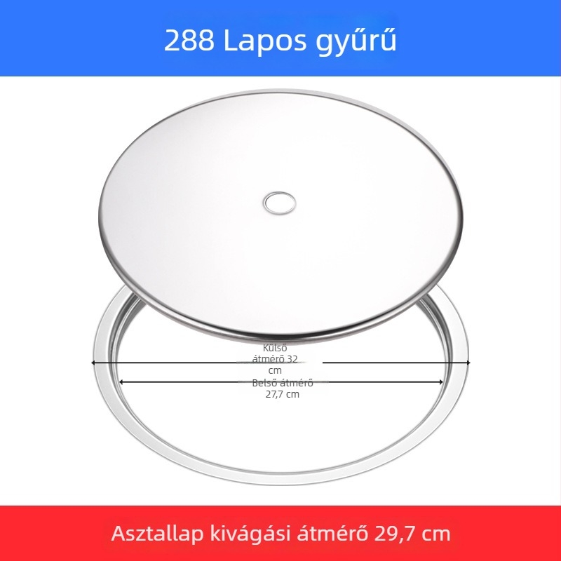 Rozsdamentes acélból készült hot pot gyűrű fedővel, süllyesztett kivitel, kör vagy négyszögletes, indukciós főzőlaphoz