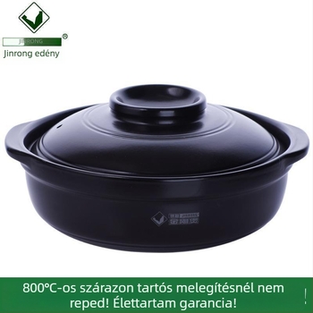 Huaxia King Kong kerámia leveses fazék nyílt lángon és indukciós főzőfelületen, sík alj, hőálló, tapadásmentes, 2.1–4 L