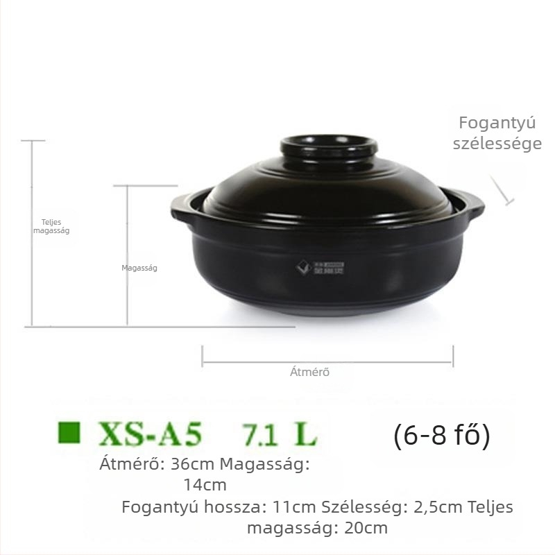 Huaxia King Kong kerámia leveses fazék nyílt lángon és indukciós főzőfelületen, sík alj, hőálló, tapadásmentes, 2.1–4 L