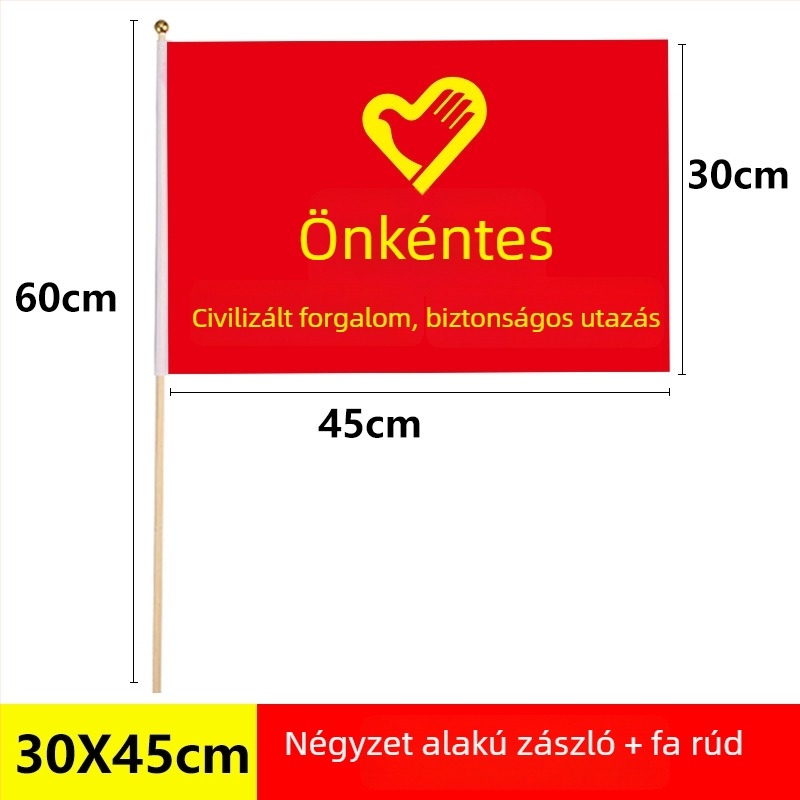 Önkéntes közlekedési irányító zászló – kézzel tartott