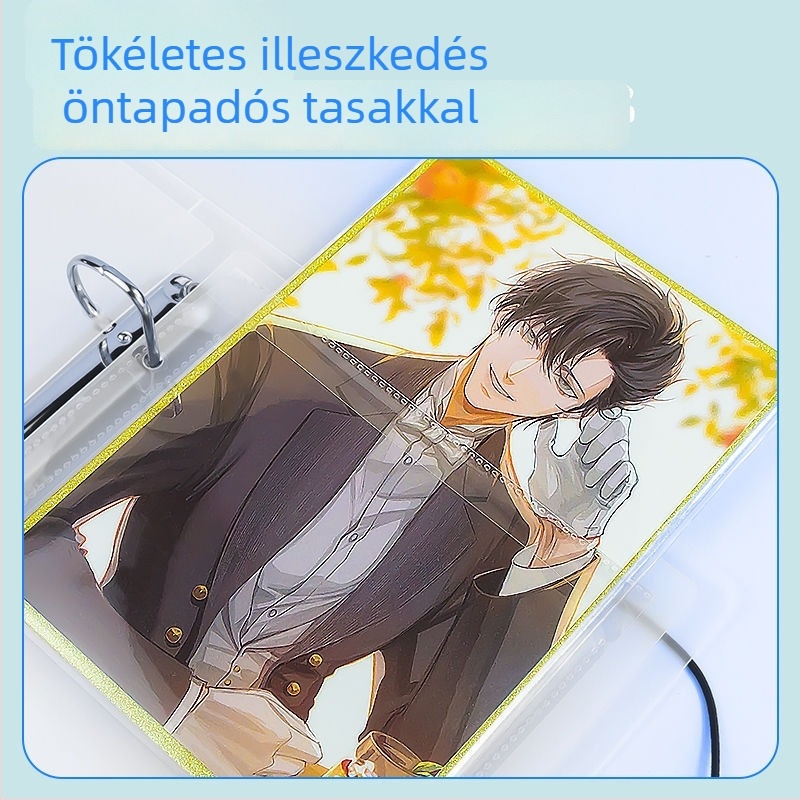 Japán kiadás: anime színes kártyák tároló albuma, méretek 14×21×15 cm, oldalak cserélhetők