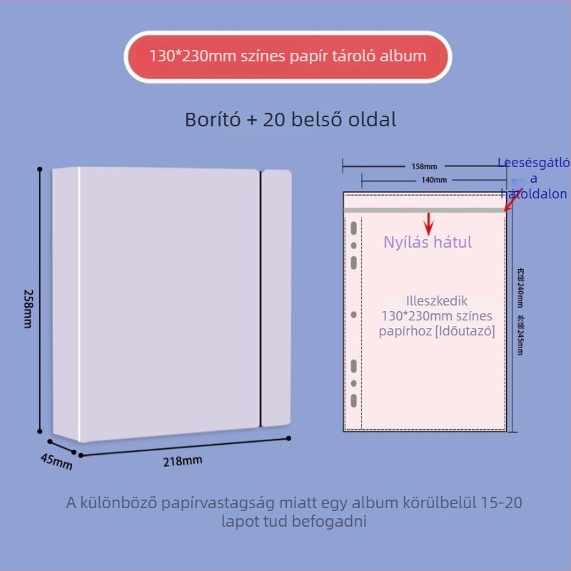 Japán kiadás: anime színes kártyák tároló albuma, méretek 14×21×15 cm, oldalak cserélhetők