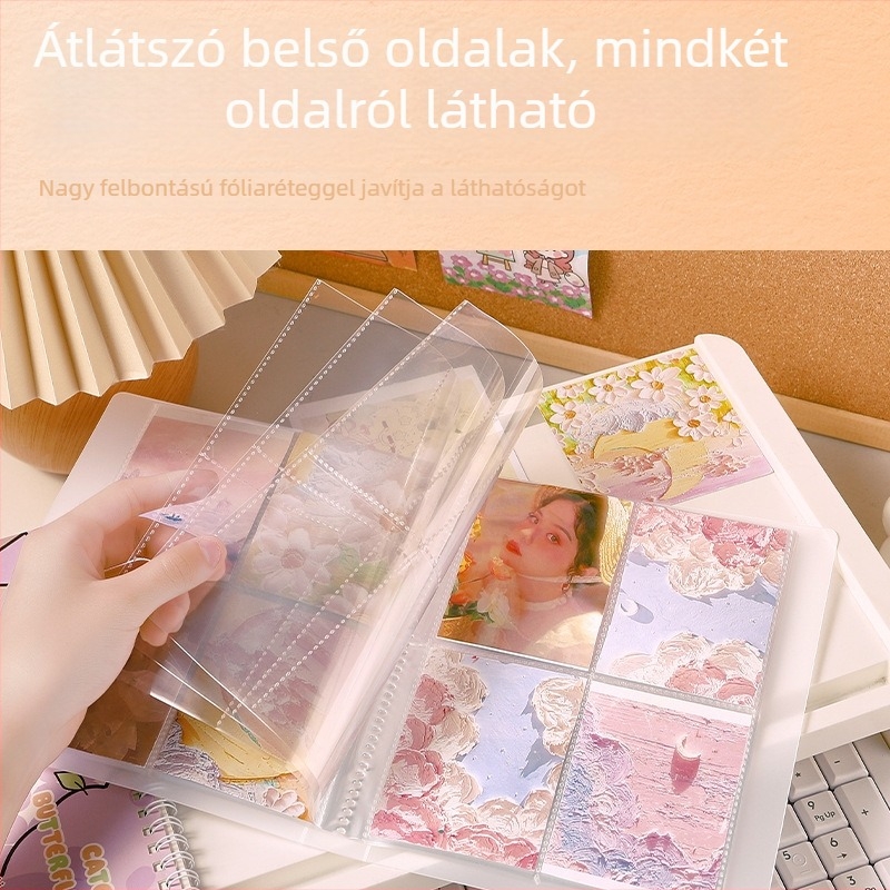 3 hüvelykes kártyás fotóalbum, oldalanként 4 kártya, rácsos fotóelrendezés, kompakt kártyatartó, Instagram-stílus