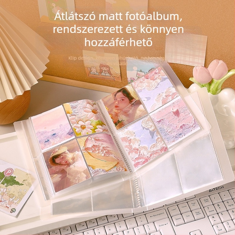 3 hüvelykes kártyás fotóalbum, oldalanként 4 kártya, rácsos fotóelrendezés, kompakt kártyatartó, Instagram-stílus