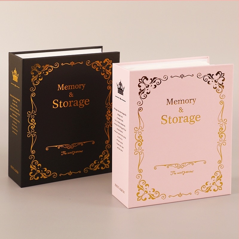 Aranyfóliás fotóalbum, 4D, 6 hüvelyk, beszúrható oldal, 100 laminált oldal