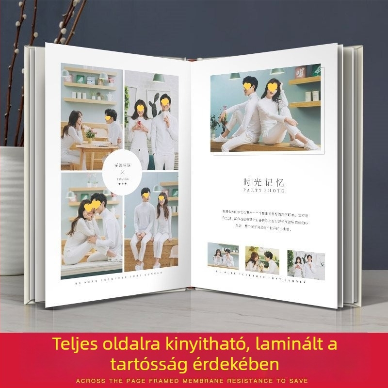 DIY fotóalbum pár számára, 52 oldalas, PU borító, ballagási emlék