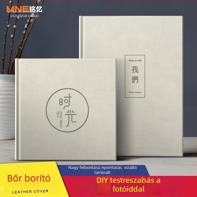 DIY fotóalbum pár számára, 52 oldalas, PU borító, ballagási emlék