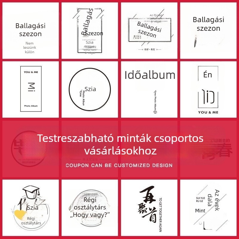 DIY fotóalbum pár számára, 52 oldalas, PU borító, ballagási emlék