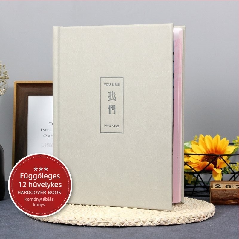 DIY fotóalbum pár számára, 52 oldalas, PU borító, ballagási emlék