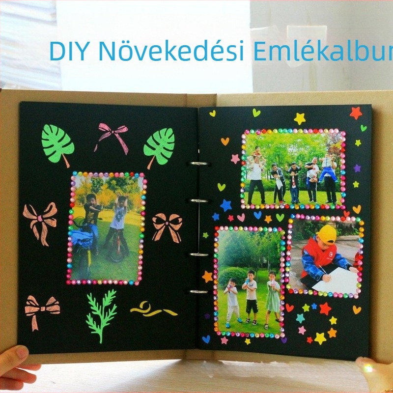 DIY A4 Fotóalbum – Növekedési emlékkönyv hatodikos gyerekeknek, kézzel készített, kivehető oldalakkal