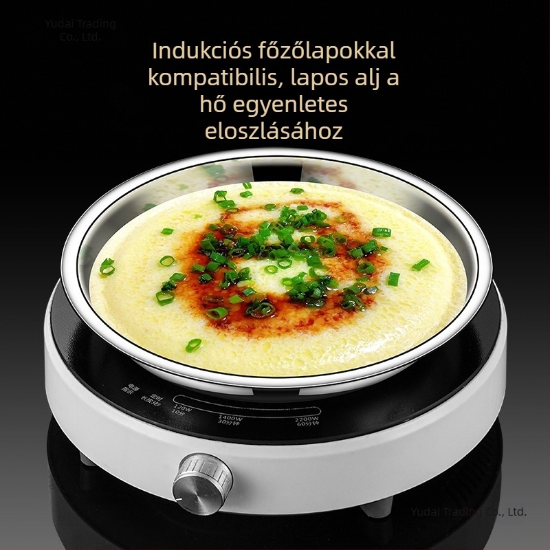 316L rozsdamentes acél kör alakú tál, élelmiszer-minőségű, vastagított, otthoni konyhához, vacsora tál és grillhez