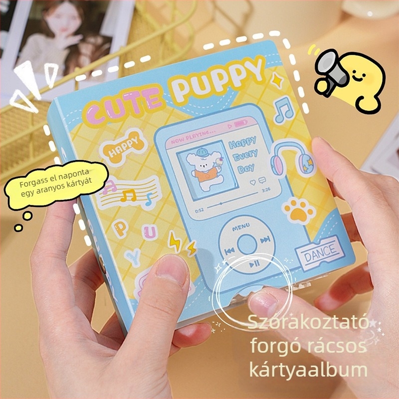 Kreatív mini fotóalbum idol kártyákhoz, hordozható kártyaalbum 20 oldallal