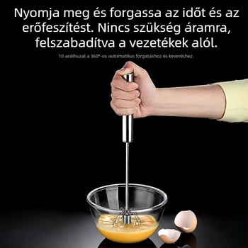Youqin 316 rozsdamentes acél félautomata kézi tojáskeverő – tojásokhoz, tejszínhez és tésztához