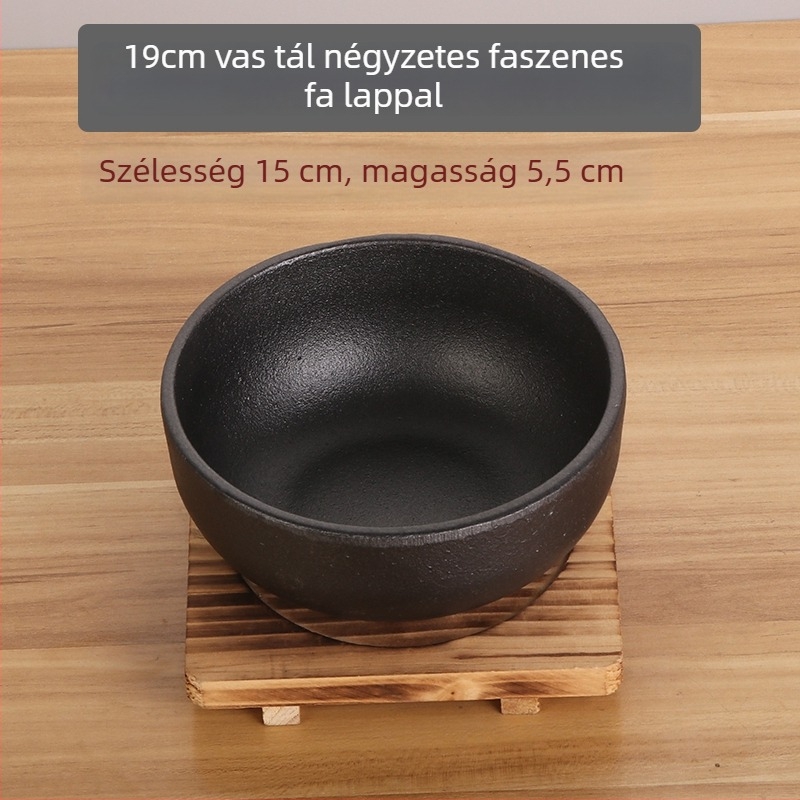 Koreai bibimbap kőedény, öntöttvas edény vasbéléssel, indukciós főzőlap-kompatibilis, tofu edény, otthoni vagy kereskedelmi használatra