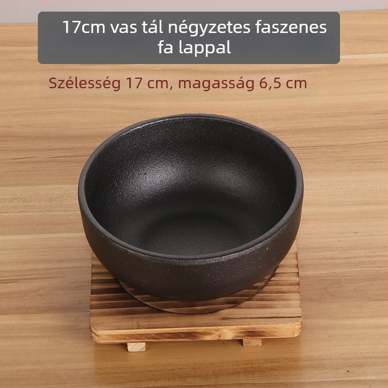 Koreai bibimbap kőedény, öntöttvas edény vasbéléssel, indukciós főzőlap-kompatibilis, tofu edény, otthoni vagy kereskedelmi használatra