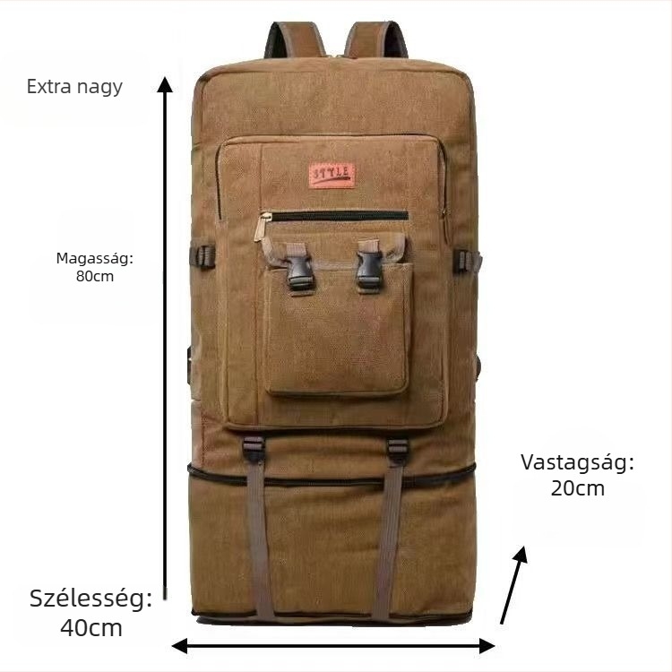 Vászon utazó hátizsák, nagy kapacitású, telefontokkal, vízálló, mindennapi használatra