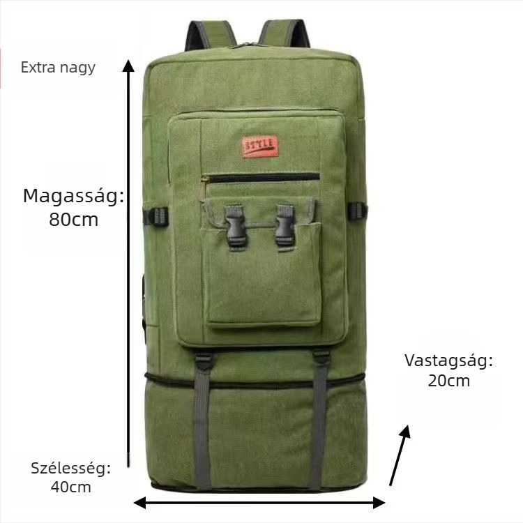 Vászon utazó hátizsák, nagy kapacitású, telefontokkal, vízálló, mindennapi használatra