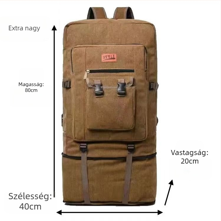 Vászon utazó hátizsák, nagy kapacitású, telefontokkal, vízálló, mindennapi használatra