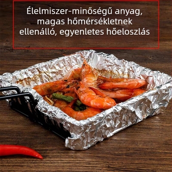Élelmiszer-minőségű vastagított alumínium fólia sütőhöz és légsütőhöz, barbecue-hoz, nagy tekercs