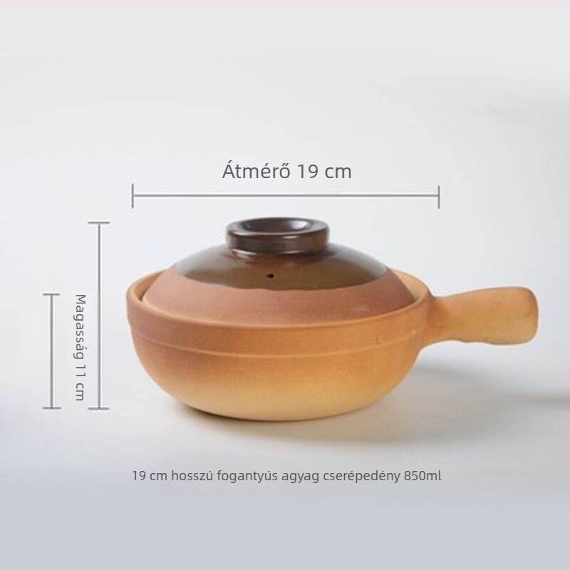 Nyílt lángú agyagedény fogantyúval, csont porcelánból, 2,1–3 l, rizshez és tésztafélékhez