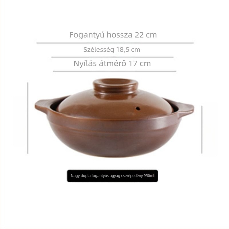 Nyílt lángú agyagedény fogantyúval, csont porcelánból, 2,1–3 l, rizshez és tésztafélékhez