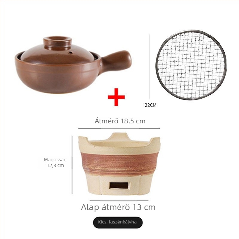 Nyílt lángú agyagedény fogantyúval, csont porcelánból, 2,1–3 l, rizshez és tésztafélékhez