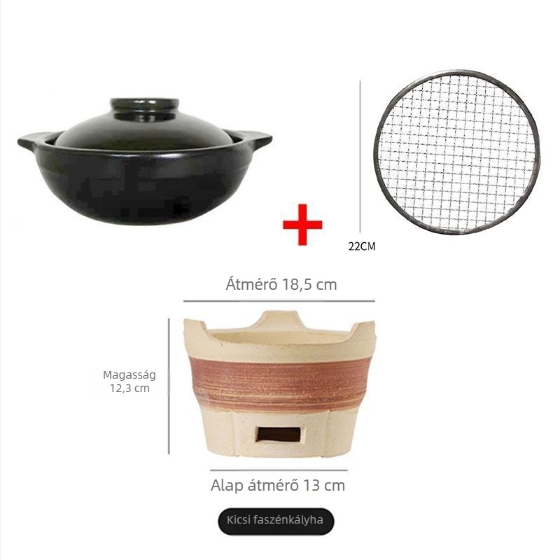 Nyílt lángú agyagedény fogantyúval, csont porcelánból, 2,1–3 l, rizshez és tésztafélékhez