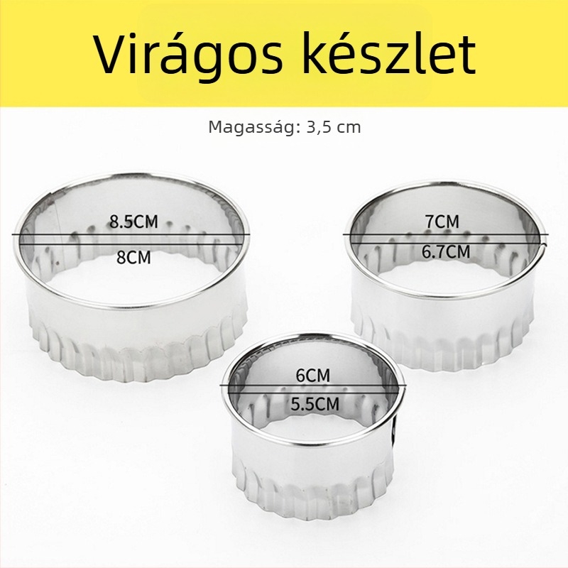 Dumpling tészta nyomó készlet, kerek sodrófa és vágó, rozsdamentes acél, háztartási használathoz