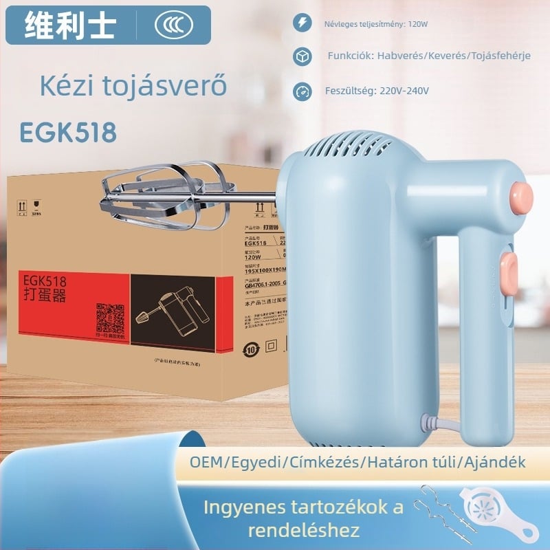 RSD kézi elektromos tojásfelverő, mini háztartási keverő tojásokhoz és tejszínhez, 5 sebesség