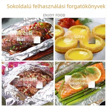 Burning Friends 3431 Szélesebb alumíniumfólia sütéshez és grillhez, 8 m hosszú, vastított, hús és hal készítéséhez