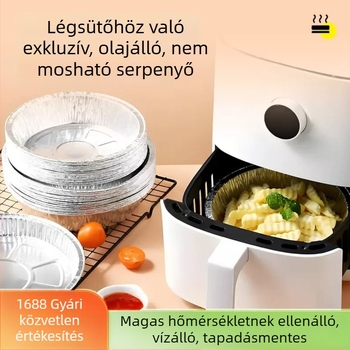 Sütőben használható alumíniumfóliás tepsi, olajálló, sütőbiztos, újrahasználható