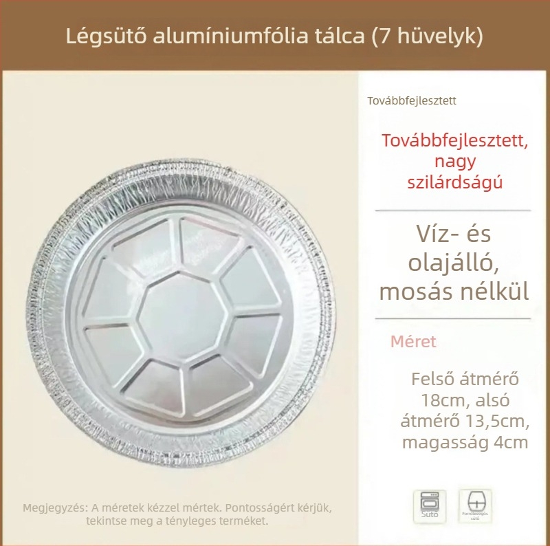 Sütőben használható alumíniumfóliás tepsi, olajálló, sütőbiztos, újrahasználható