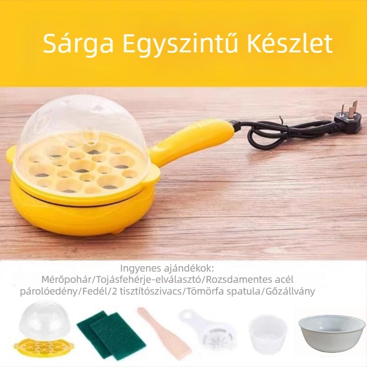 Elektronikus omlettsütő tapadásmentes bevonattal, kompakt tojásfőző edény, palacsintához és párolt tojásokhoz