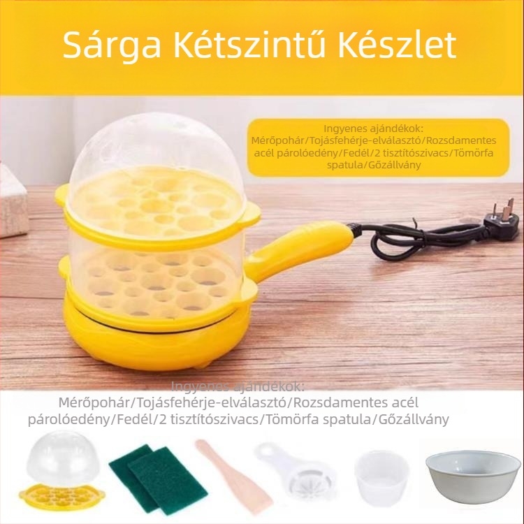 Elektronikus omlettsütő tapadásmentes bevonattal, kompakt tojásfőző edény, palacsintához és párolt tojásokhoz